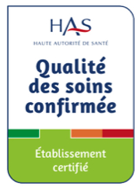 Logo "établissement certifié" par la Haute Autorité de Santé.