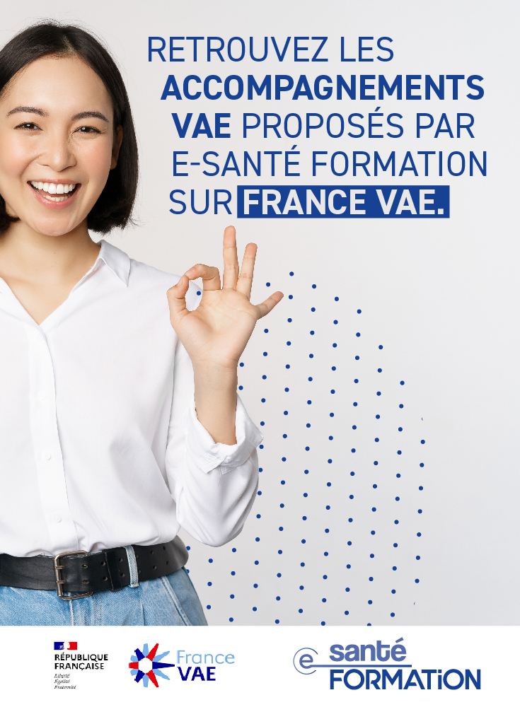 Retrouvez les accompagnements VAE proposés par e-santé FORMATION sur France VAE.